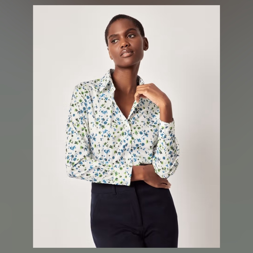 HAWES & CURTIS fitted cotton blend floral button up - Picture 14 of 16